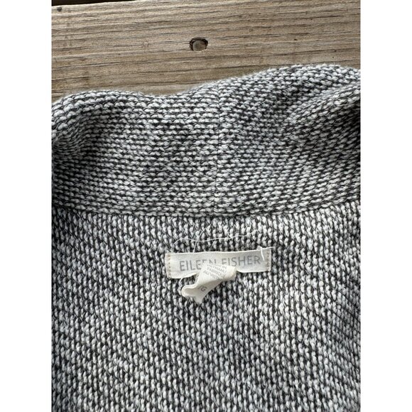 EILEEN FISHER Organic Cotton Open-Front Cardigan Gray Textured Women's Sz XL - Picture 9 of 11